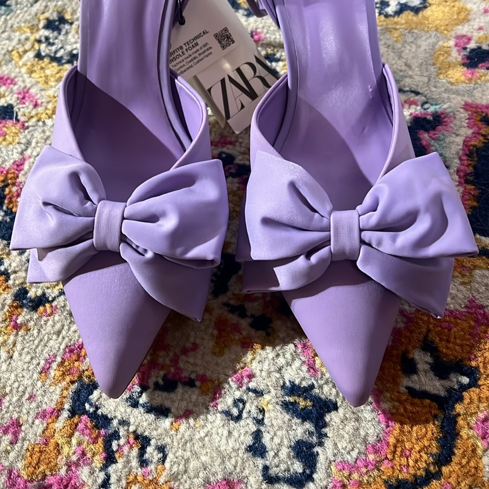 Zara bloggers lavender slingback bow heels - Picture 3 of 12